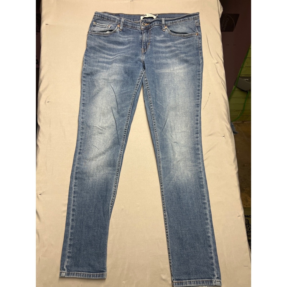 Levis 524 Skinny Jeans Womens 11M W30 L32 Medium Wash Blue Denim Low Rise